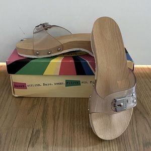 Dr Scholl’s Original clear wood slide sandals